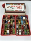 VINTAGE 1966 MATTEL MINIATURE CARS CARRYING CASE TRAYS MATCHBOX HOT WHEELS MIXED