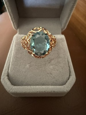 585 RG Rotgold plattiert Walzgold Ring UK Größe Q USA Größe 8 Durchmesser 18 mm