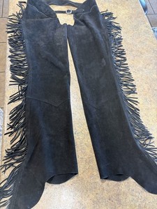 Black Leather Show Chaps Unisex