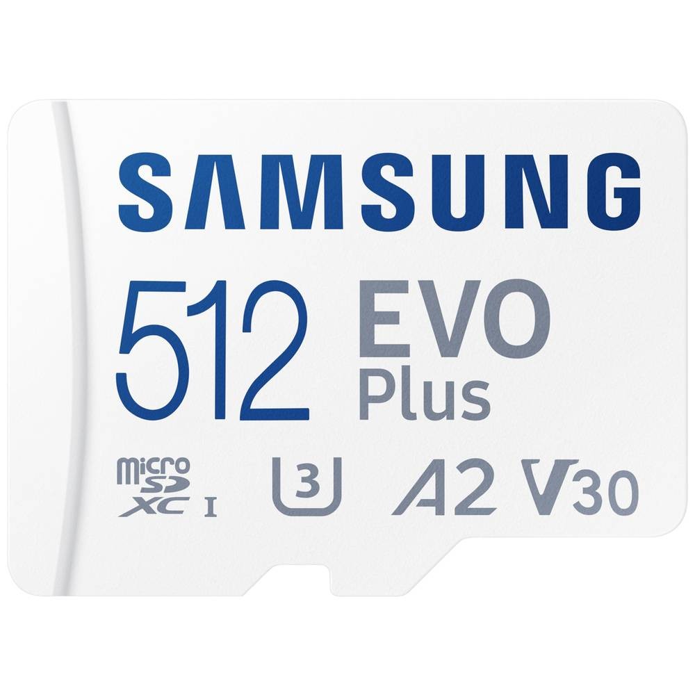 Carte microSD 512 Go Samsung EVO Plus UHS-I v30 pour stockage fluide