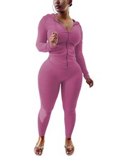Piece Outfits For Women Long Sleeve Bodycon Tracksuit Casual Sweatsuits Jogge...