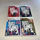 Wii Just Dance Game Bundle - Just Dance 1 2 3 4  - Tested Working