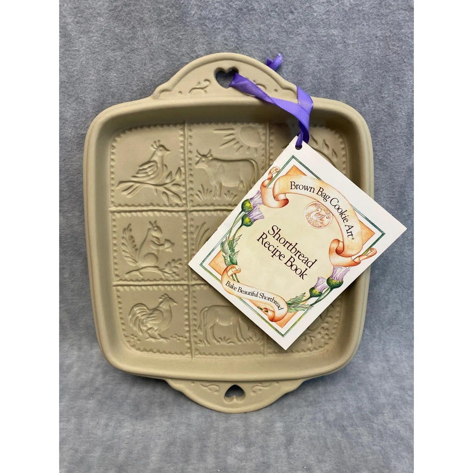 Libro de recetas molde galletas pan corto diseño colina arte galleta bolso marrón vintage 1990 Foto 4 de 4
