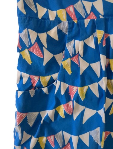 Mini Boden Girls 5-6 Year Blue, White Pink Flag Sleeveless Pockets Lined Dress - Picture 2 of 6