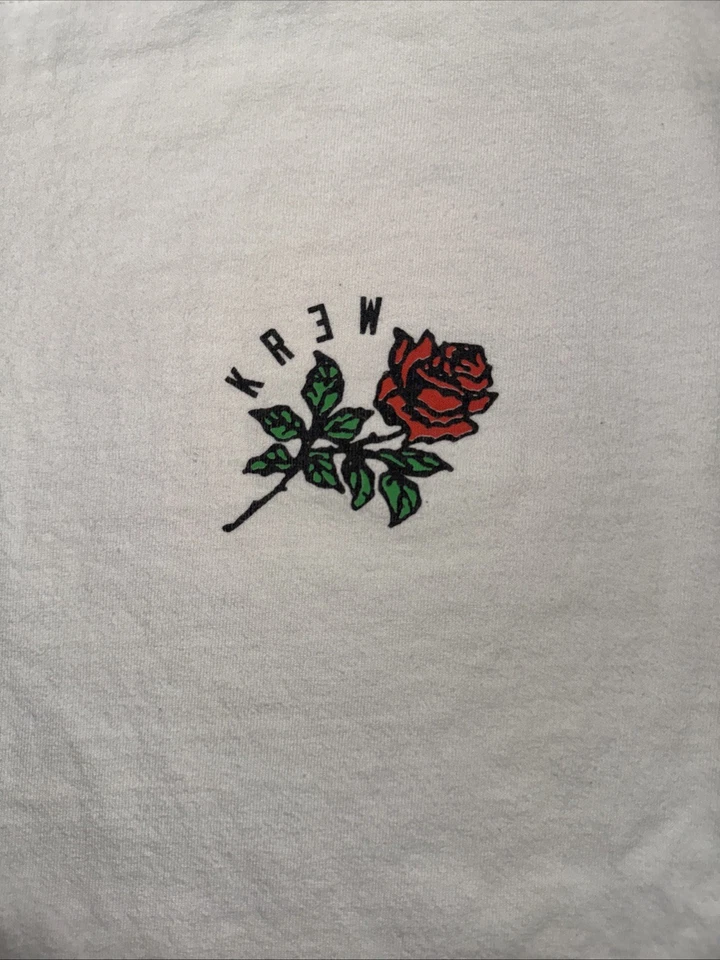 Camiseta Krew Kalifornia Rosa Manga Larga Blanca Grande 21x26 Streetwear Skate Tee Foto 2 de 4