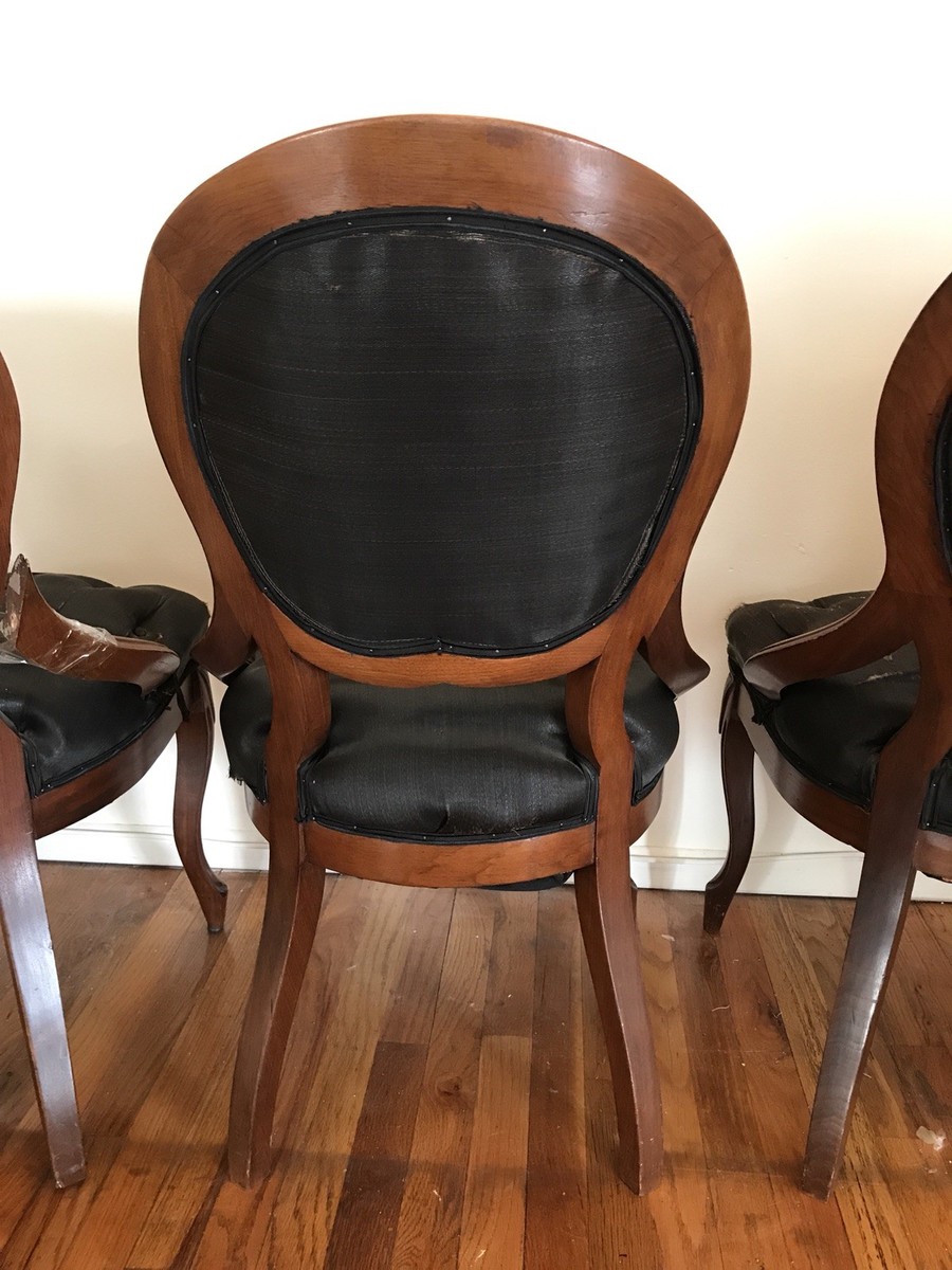 Set of 4 Antique Victorian Carved Parlor Side Dining Chairs