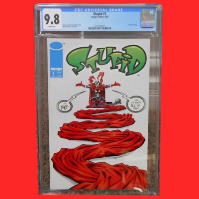 Stupid 1 cgc 9.8 Image 1993 Spawn parody huge cape cover but no wind funny movie