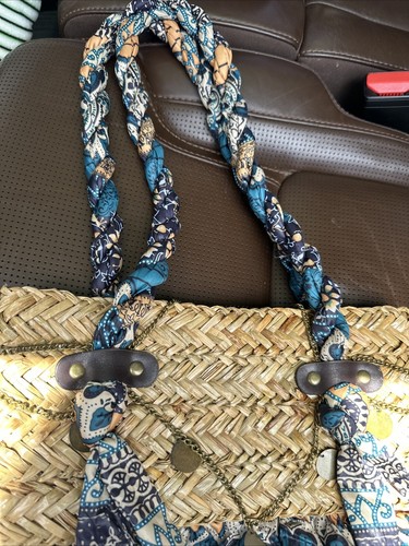 Sun N Sand Woven Hand Carrying Bag Vintage Beach Bohemian Cool Summer Naturally - Picture 2 of 9