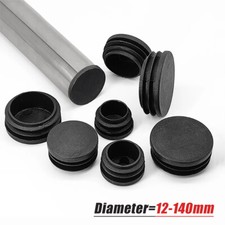 Round Plastic Blanking End Cap Caps Tube Pipe Inserts Plug Bung Steel Leg Black