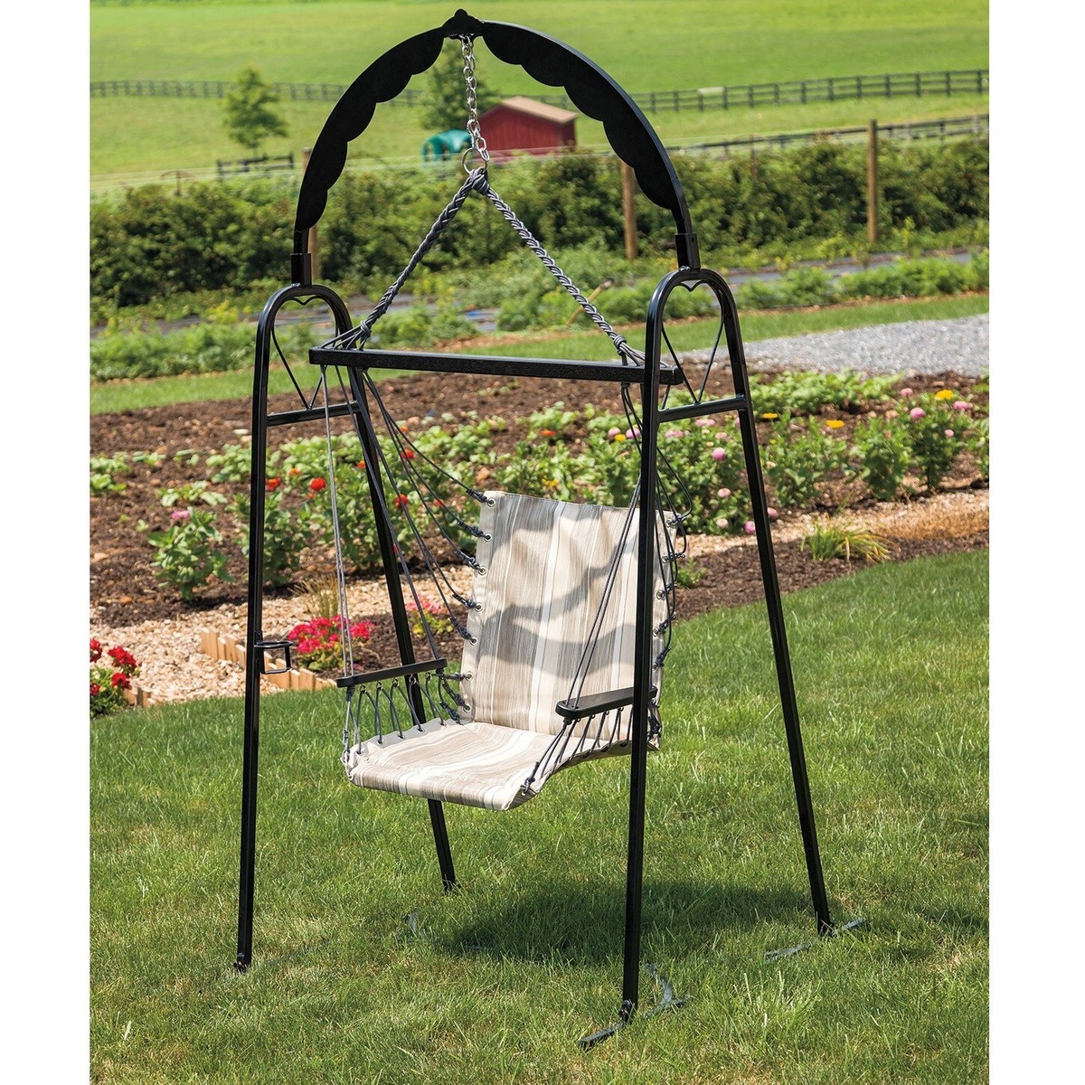 Ironstone Hanging Hammock Chair Swing with Optional Powder-Coated