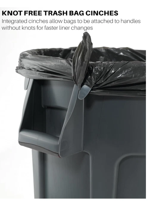 Bote de basura/basura redondo de alta resistencia Rubbermaid Commercial Products BRUTE,...  Foto 3 de 4