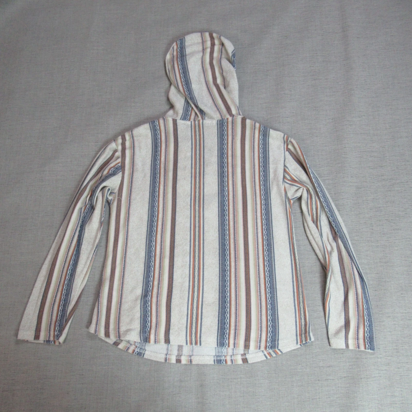 OFF WHITE Felpa con cappuccio Wallflower donna taglia media panna a righe tessuto hippie fiore bambino boho