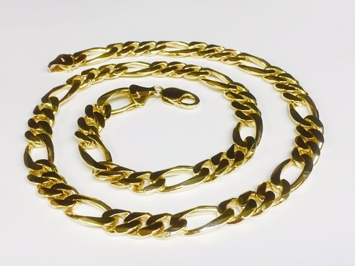 18k solid gold handmade Figaro Curb 