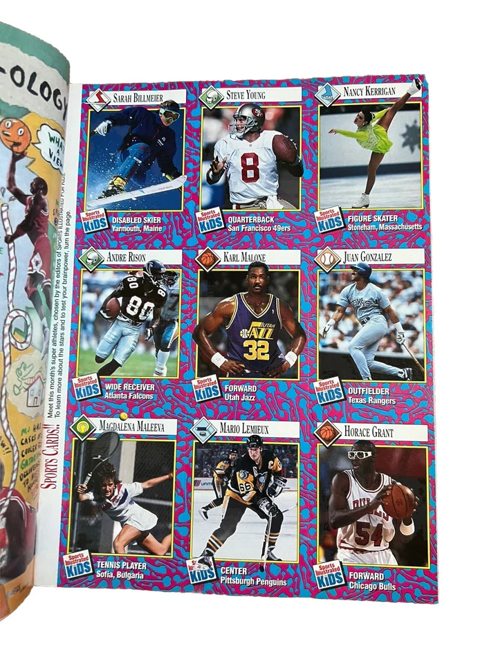 Sports Illustrated para niños febrero 1993 Clyde Drexler con hoja de tarjeta sin cortar  Foto 2 de 2
