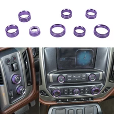 Center Console Switch Button Trim Knob Cover for Chevy Silverado 2014-18 Purple 