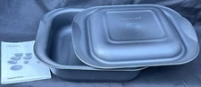 Tupperware Ultra Pro Square Oven Casserole Pan w/Cover 2qt.~Smoke Grey New