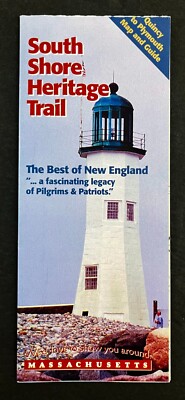 1996 South Shore Heritage Trail Massachusetts Tours Vintage Travel Brochure Map