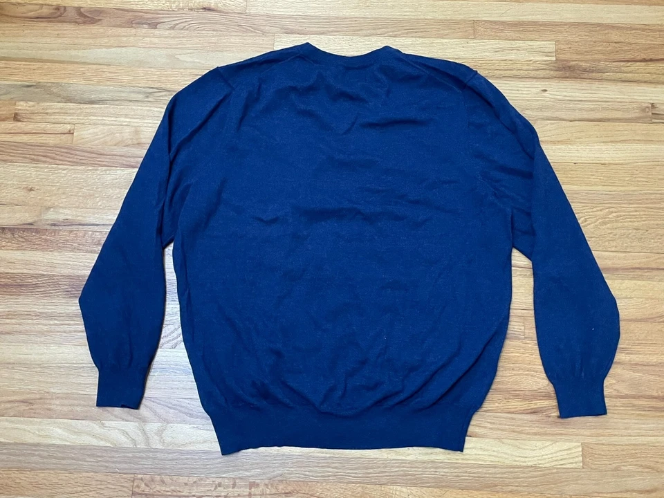 Vineyard Vines Pullover Sweater Men's XL Blue Knit Ribbed Cuff Polyester Blend - Image 2 of 4