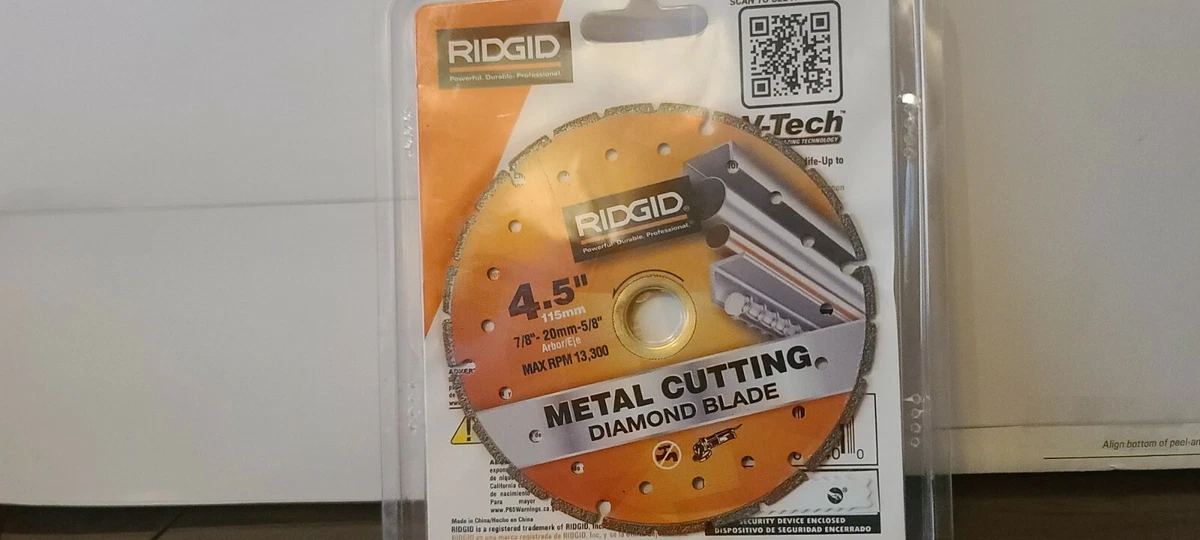 RIDGID MTL45 Diamond Blade Metal Cutting 4.5 in Angle Grinder Disc
