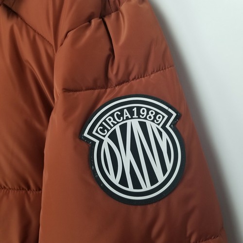 New DKNY Ultraloft Water Resistant Hooded Jacket Orange Mens XL DX8MN413 - Picture 2 of 9