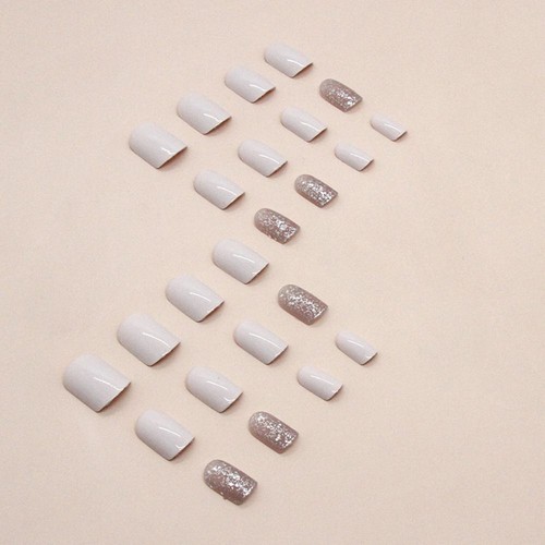 Full Cover False Nail Square Head Nail Tips Detachable Press on Nails Girl