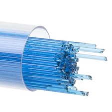 Bullseye Stringers Approx. 1MM.DIA.x17.75"L. Turquoise Blue Transparent 90 COE
