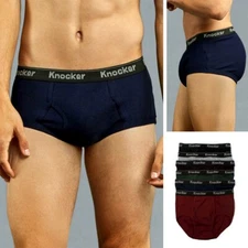 3 6 12 pack Men's Classic Color Band Briefs 100% Cotton Knocker Lots Underwear