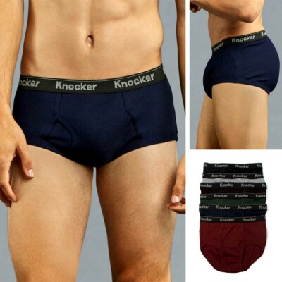 3 6 12 pack Men's Classic Color Band Briefs 100% Cotton Knocker Lots Underwear