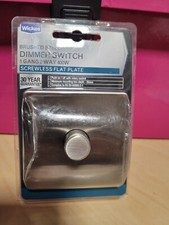 Wickes Brushed Steel Dimmer Switch 1 GANG 2 Way 400W Screw less Flat Plat