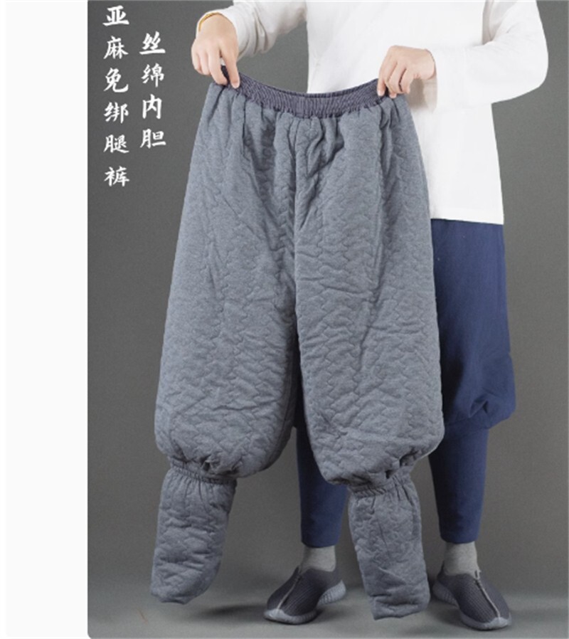 Shaolin Monk Kung Fu Pants Trouse Winter monk pants thick cotton pants