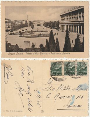 REGGIO EMILIA - PIAZZA DELLA VITTORIA AND POLITEAMA ARIOSTO - TRAVEL 1946 -54950-