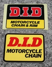 D.I.D (DID) Motorcycle Chain & Rim   Sticker /Decal (lot of 2)