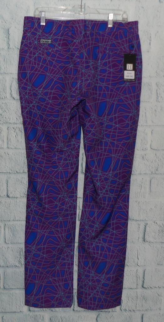 Men's NWT Hreski Abstract Geometric Purple Lines Golf Pants Sz 34 x 34