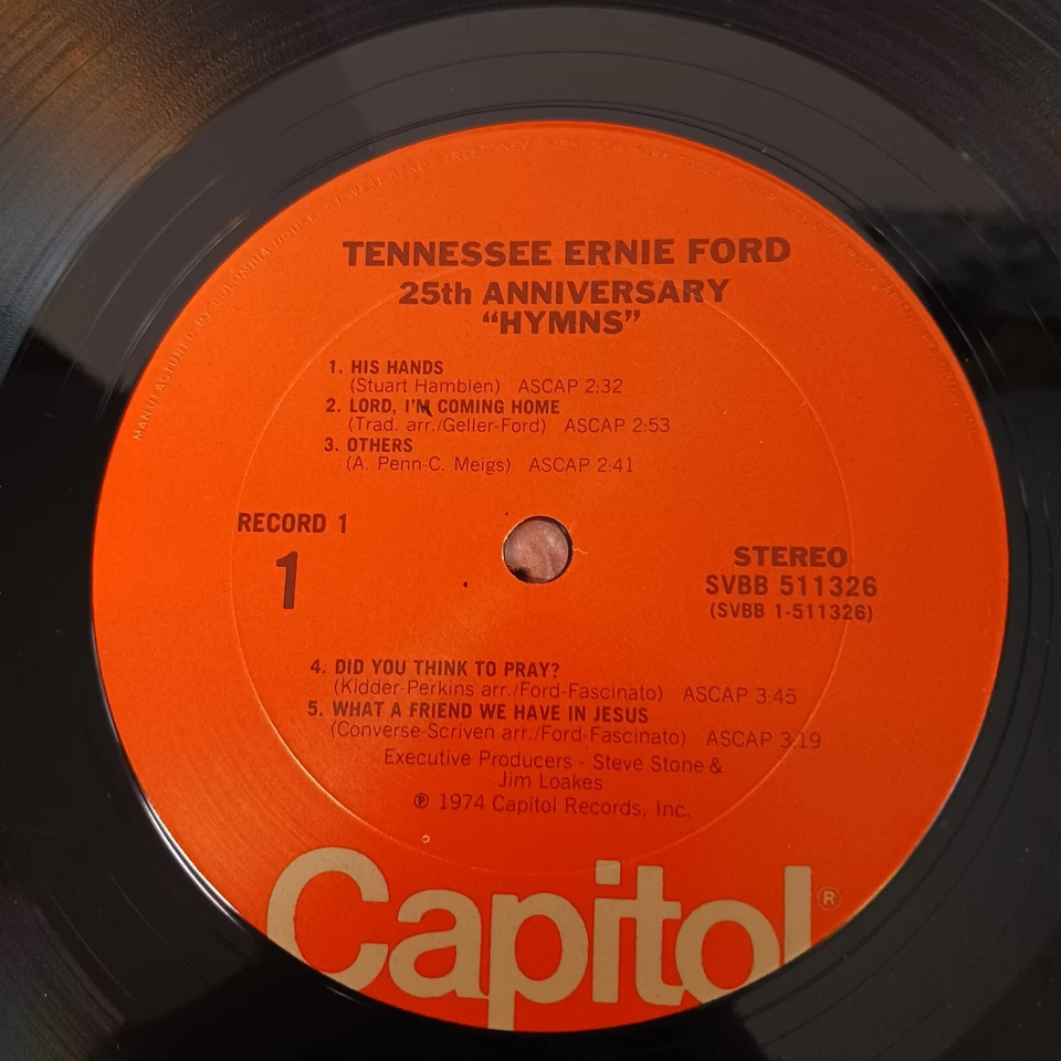 Tennessee Earnie Ford Gospel Hymns 25th Anniversary Vinyl Record SVBB-511326 VG+ Foto 3 de 4