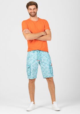 Timezone Herren Cargo Shorts Ryker TZ  3343 blue palm Neuware reduziert