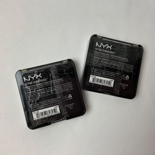 NYX Radiant Finishing Powder Sunkissed Bronzer Highlighter Shimmer Sealed 0.43oz - Picture 2 of 4