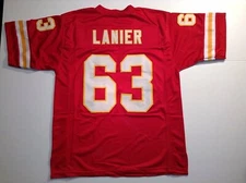 UNSIGNED CUSTOM Sewn Stitched Willie Lanier Red Jersey - M, L, XL, 2XL
