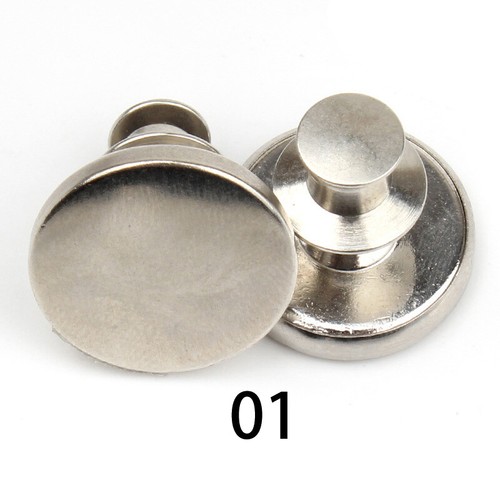 5pcs Retractable Jeans Button Adjustable Removable Stapleless Metal Buttons Accs - Picture 2 of 30