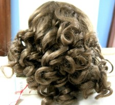 SIZE 12 LIGHT BROWN PAIGE ANTIQUE MODERN DOLL WIGS SYNTHETIC MOHAIR