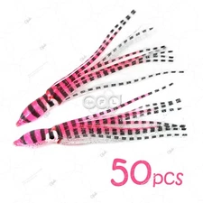 4.75" Fishing Squid Skirts Octopus Trolling 12cm Hoochies Lure Pink Silver AAA