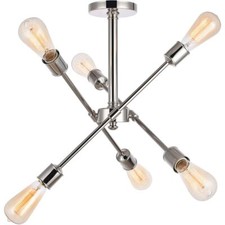 Flush Mount Light Fixture Sputnik Modern Lighting Ceiling Polished Nickel