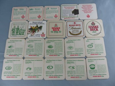 Lot of 20 different HAAKE BECK beer mats bierviltje Bierdeckel B83