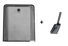 black fireguard freestanding fireside fire guard screen sparkguard cover shovel