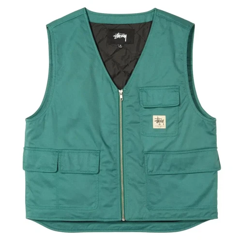 2021 STUSSY Men's 3M Green Insulated Work Vest Size Medium - NWT video thumbnail