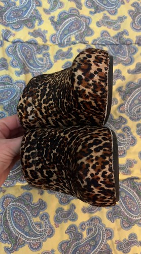 Dansko Women Leopard Print Heeled Clogs Mules Brown Horse Hair Size 37 - Picture 2 of 6