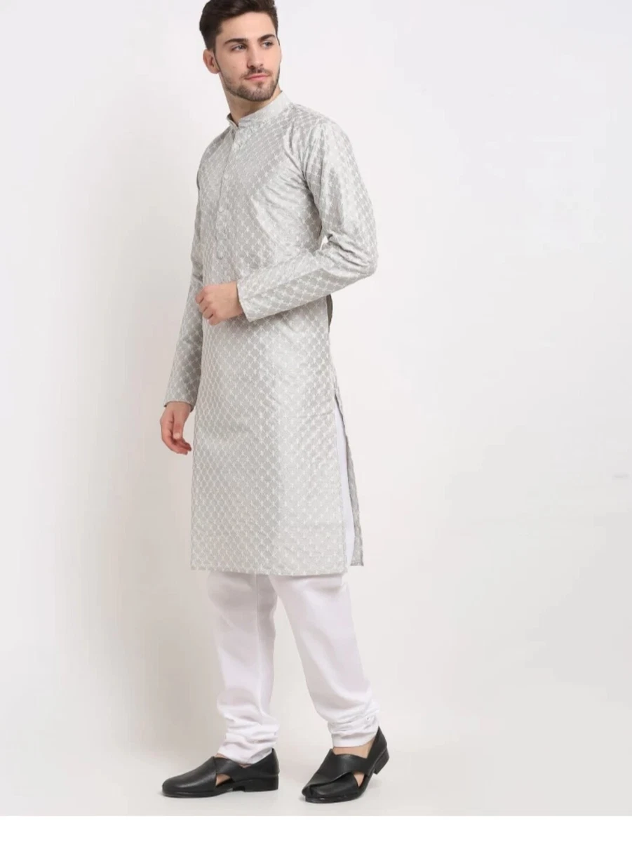 Black Color Cotton Silk Fabric Function Wear Fancy Readymade Kurta Pyjama  For Men