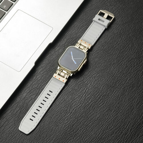 Silicone Band for Apple Watch Ultra 2 49mm Series9 8 7 6 5 4 SE Sport Loop Strap - Picture 12 of 21