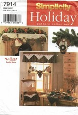 Simplicity 7914 Holiday Christmas Decorations Home Decor ONE SIZE Seasonal