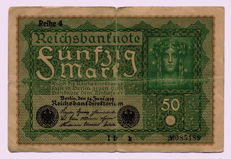 1919 _ 50 Mark (Reichsbanknote) - LOT OF 8 Paper Banknotes