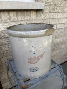 Antique 4 Gallon Red Wing Union Stoneware Minnesota Large Crock Pottery